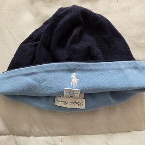 Ralph Lauren Sky Blue and Navy Beanie, Size 6months, Brand New W.o Taga
